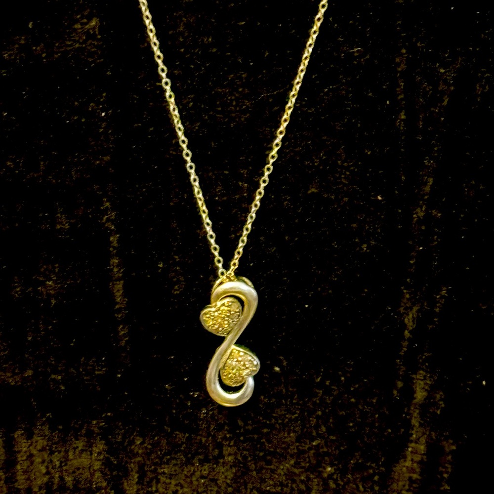 Open heart diamond pendent necklace